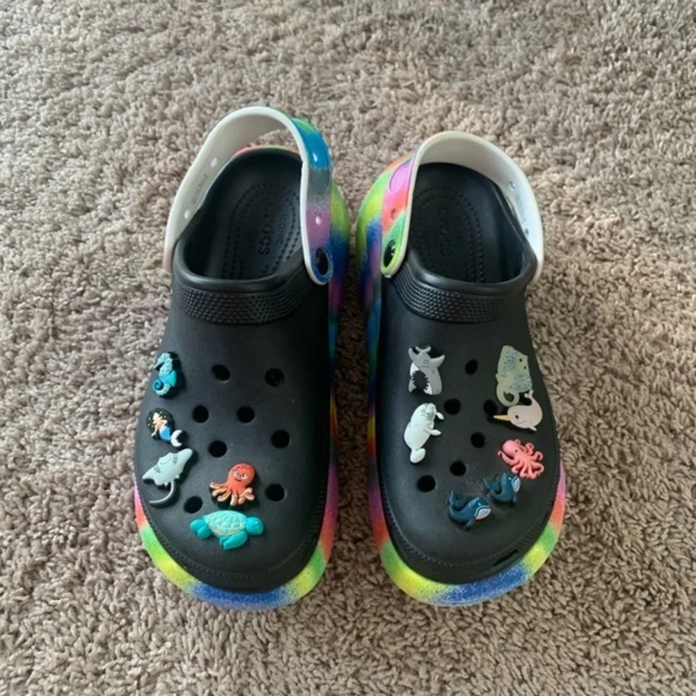 Crocs Multi Spray Dye Platform Clogs Sandals